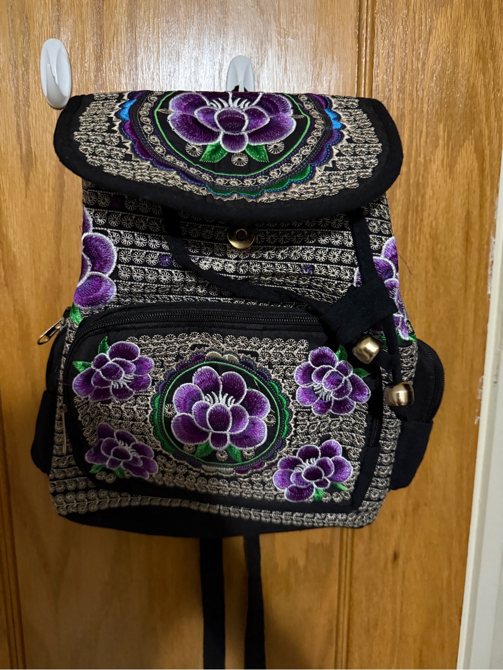 Embroidered Mexican Floral Backpack